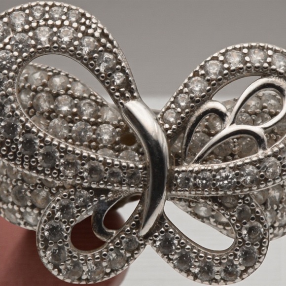 Vintage Sterling Silver Cubic Zirconia size 7 estate VTG weight 11.89G - Picture 6 of 11